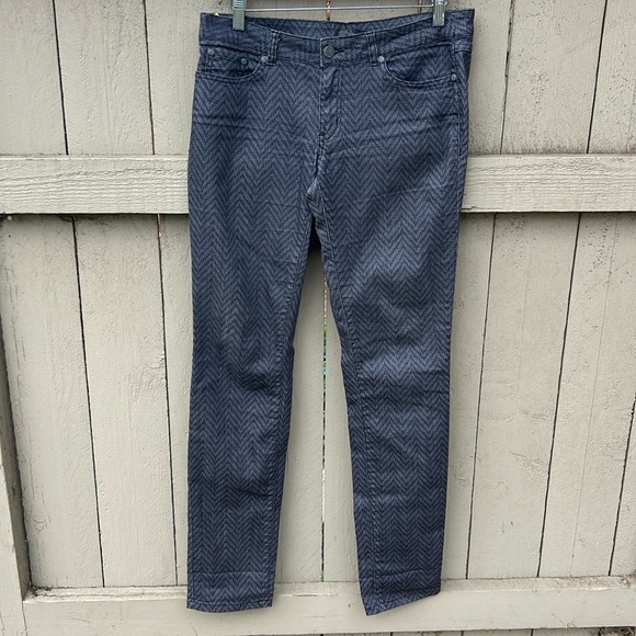 PrAna Kara Grey Chevron Jeans Sz 8 Lightweight Cotton - Picture 1 of 6
